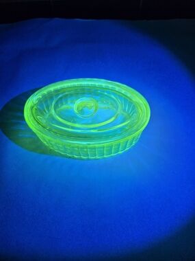 Anchor Hocking Glass Covered Dish - Neon Green Decorative Serving Dish